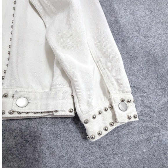 VICI White Studded Denim Jacket Medium - Picture 6 of 6
